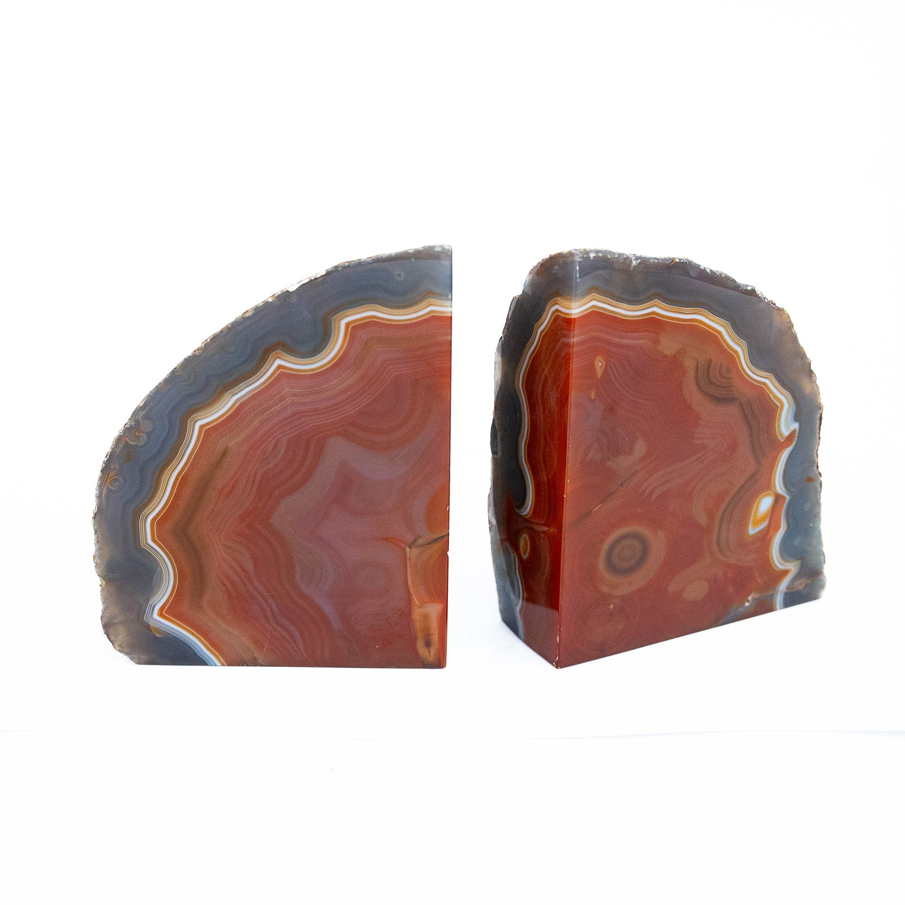 Agate Geode Bookend- Red