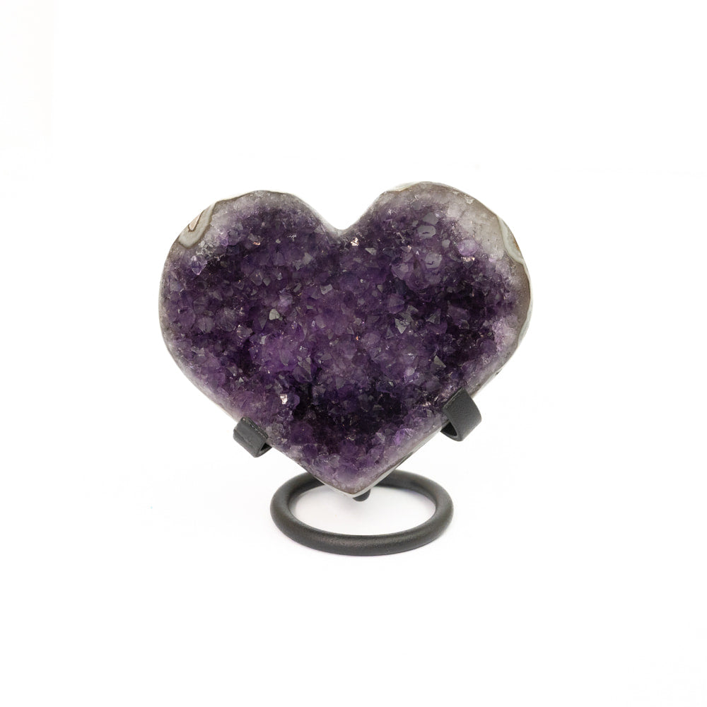 Amethyst Druze Heart on Stand