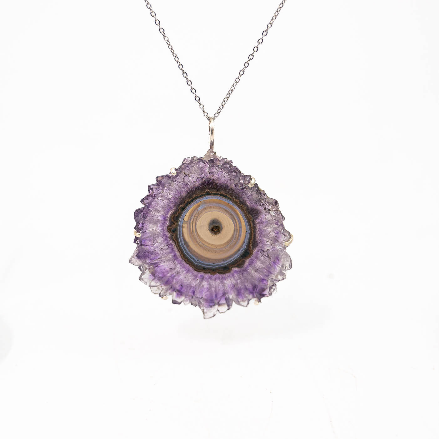 Amethyst Stalactite Pendant- Silver