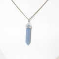 Angelite Double Point Pendant- Silver