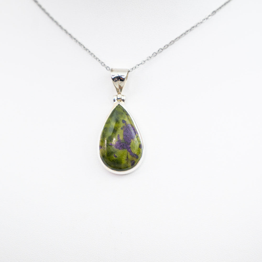 Serpentine & Stichtite (Atlantisite) Pendant - Silver