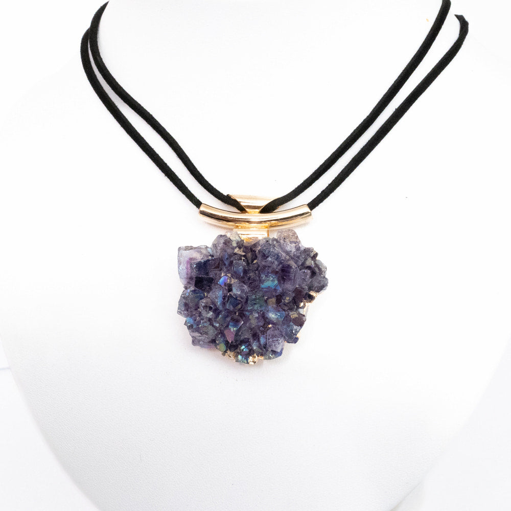 Aura Amethyst Druze Pendant