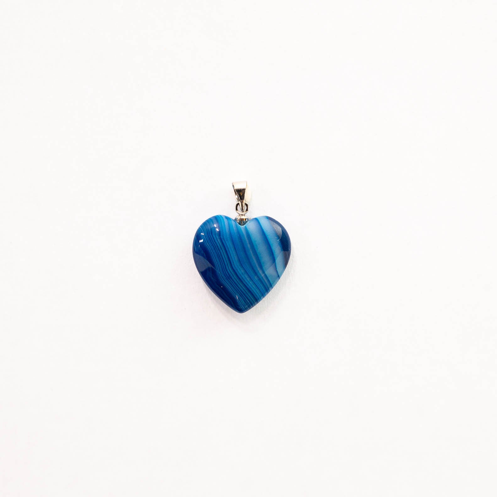 Blue Agate Pendant- Heart