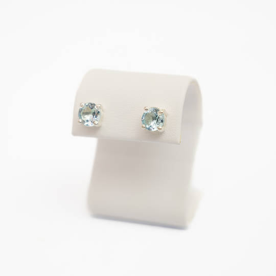 Blue Topaz Studs- Silver