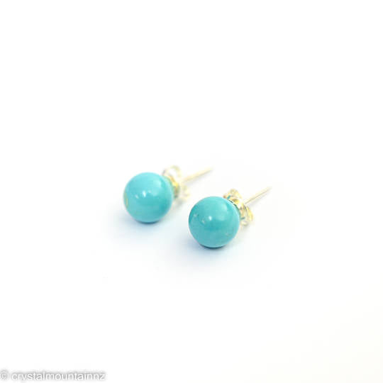 Blue Howlite Stud Earrings