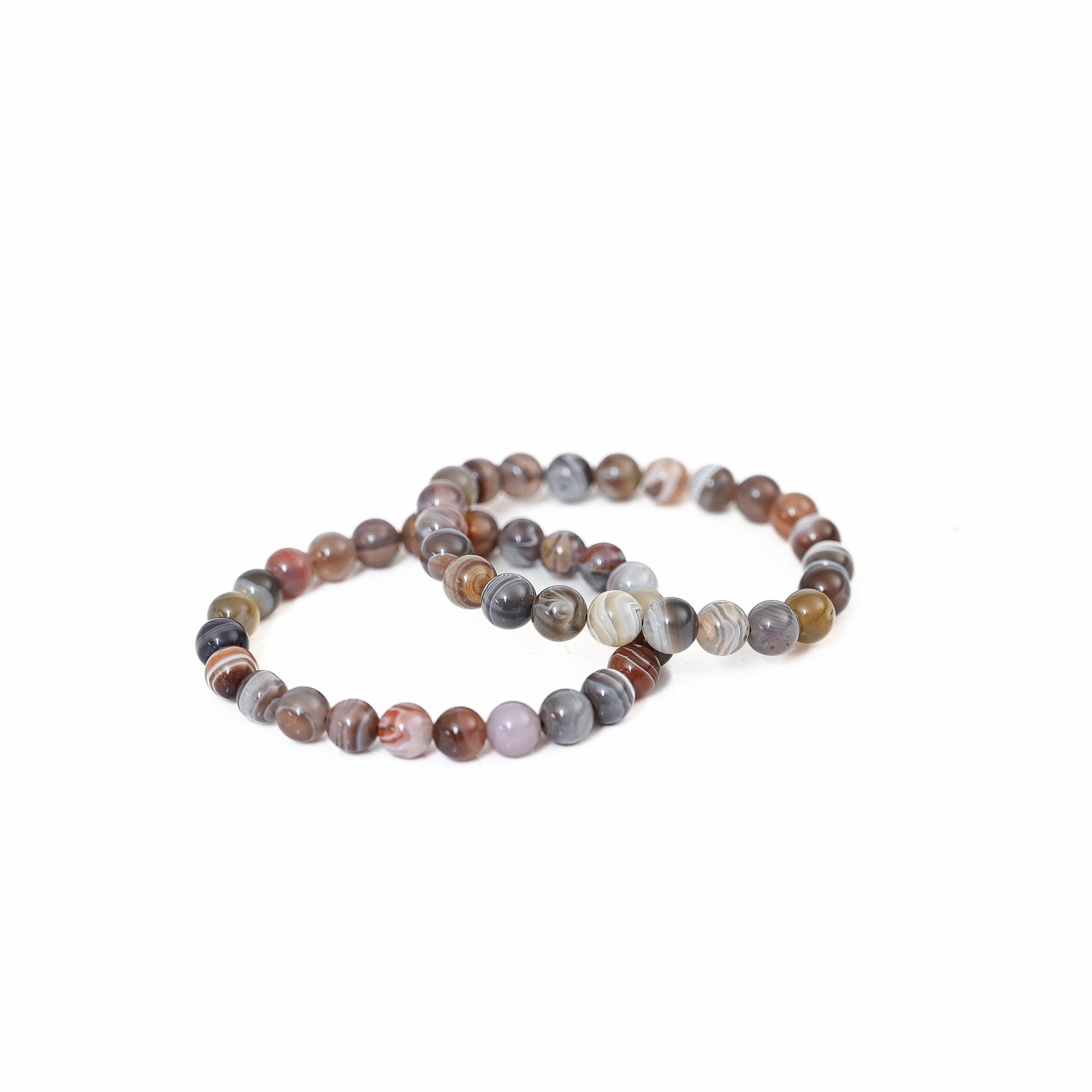 Botswana Agate Bead Bracelet Round