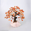 Carnelian Tree On Rose Quartz Base