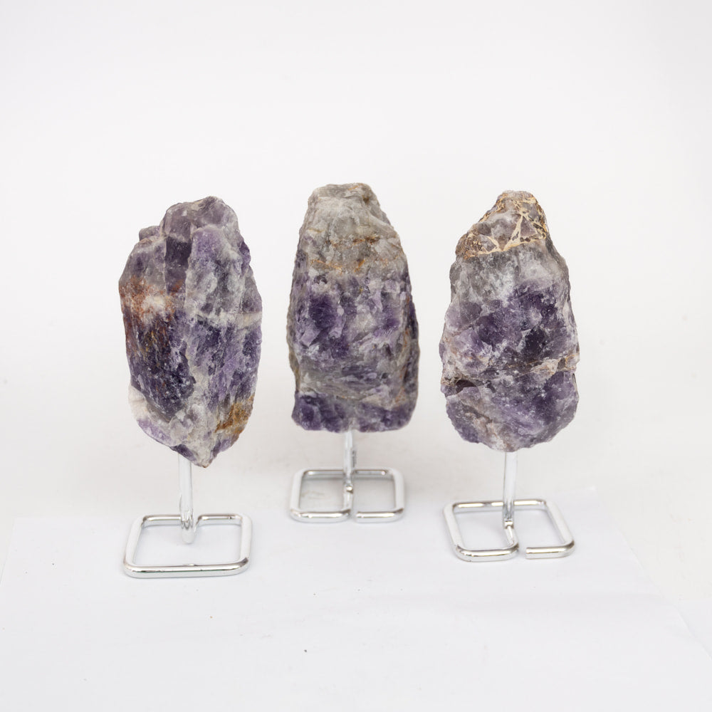 Rough Chevron Amethyst on Stand
