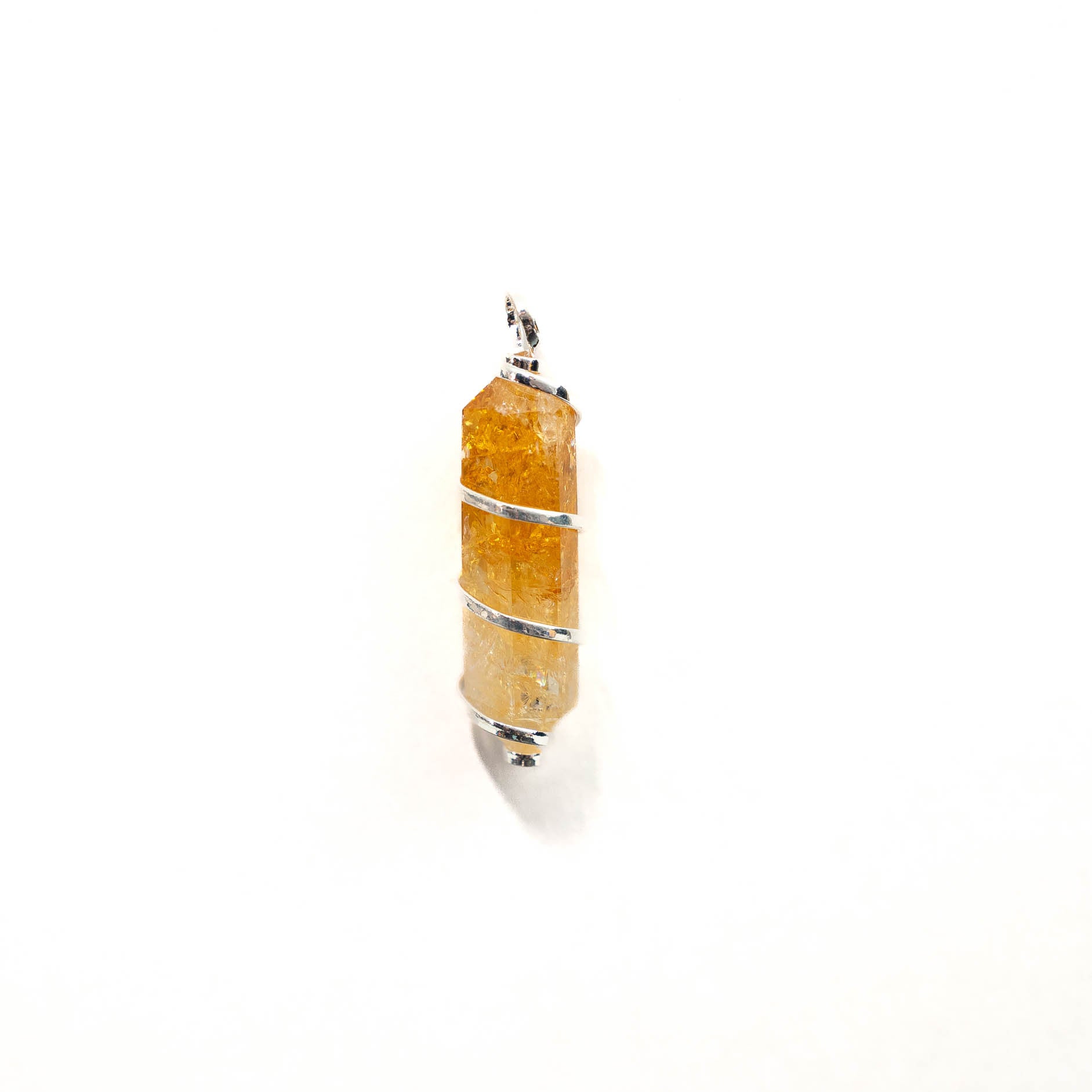 Citrine Double Point Pendant- Wire Wrapped