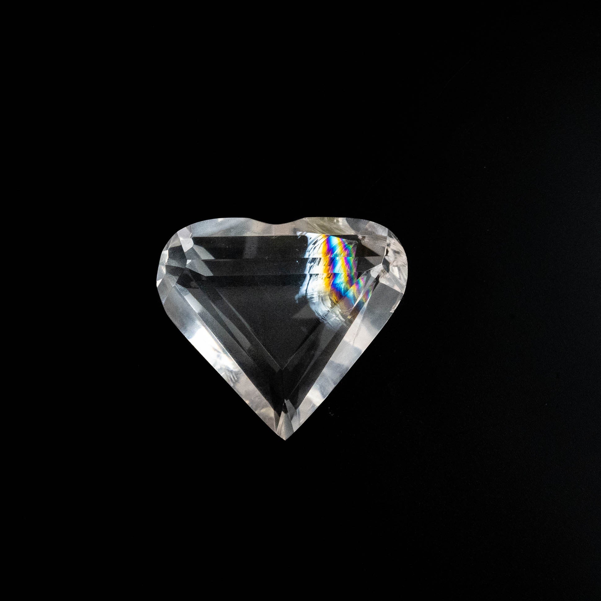 Clear Quartz Faceted Heart