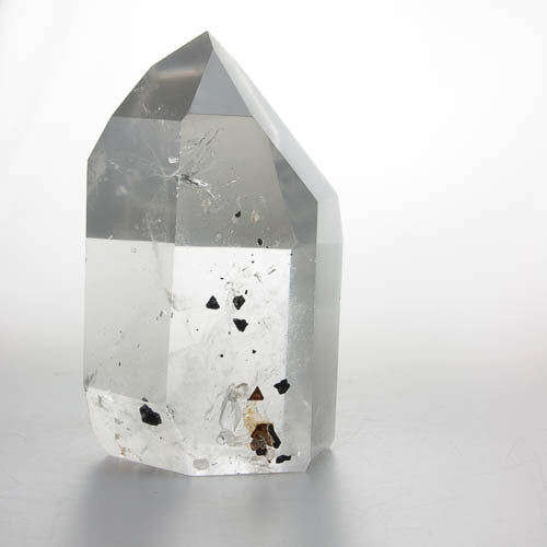Clear Quartz with Columbite Inclusions Point