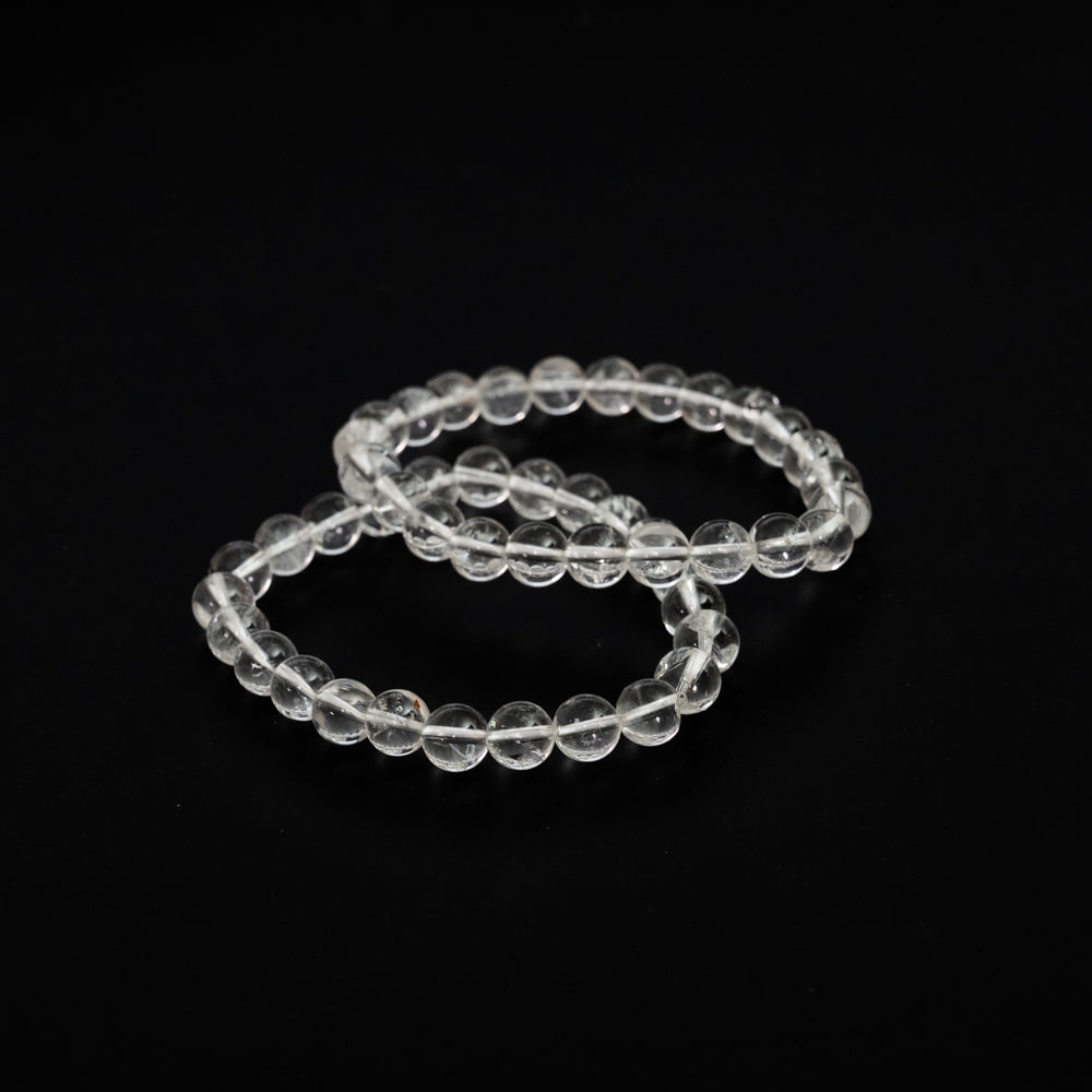 Clear Quartz Bead Bracelet Round