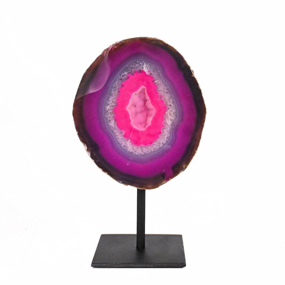 Agate on Stand- Pink