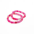 Pink Agate Bead Bracelet