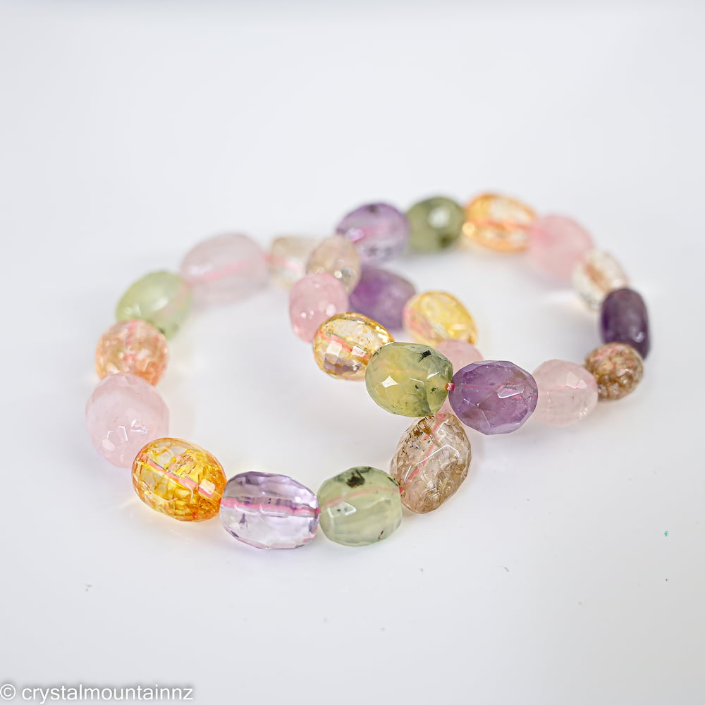 Mixed Stones Bead Bracelet Faceted