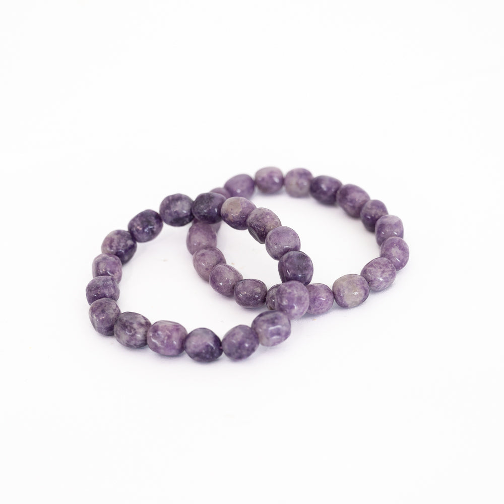 Lepidolite Bead Bracelet Pebble