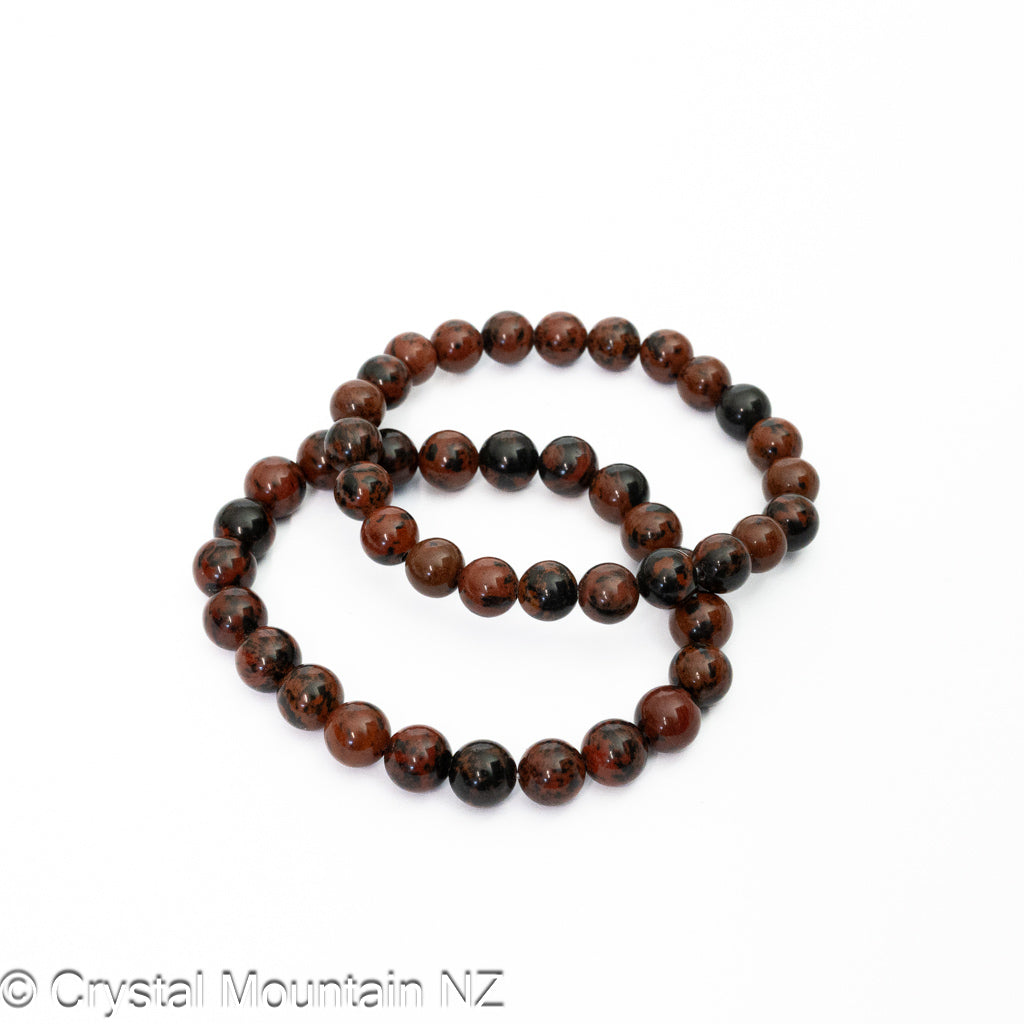 Mahogany Obsidian Bead Bracelet