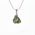 Moldavite Rough Pendant - Silver