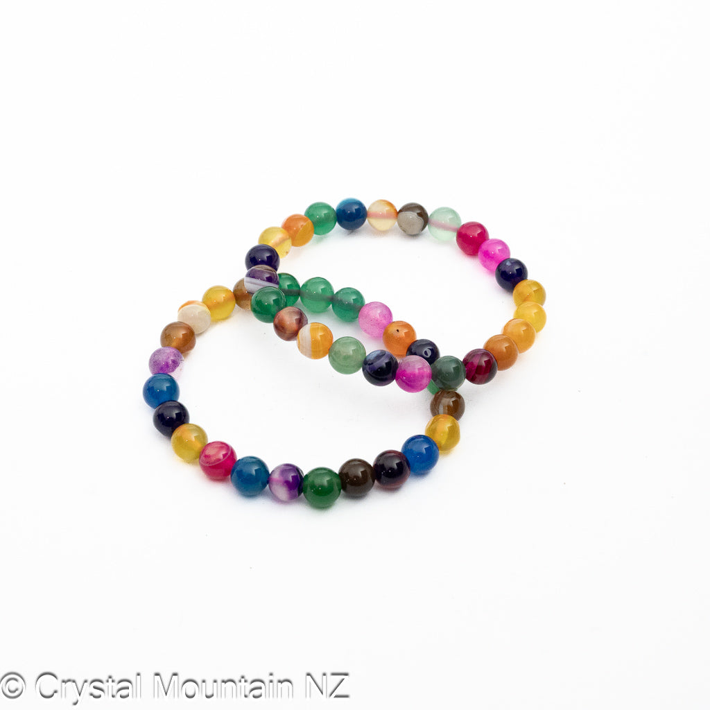 Mixed Agate Bead Bracelet
