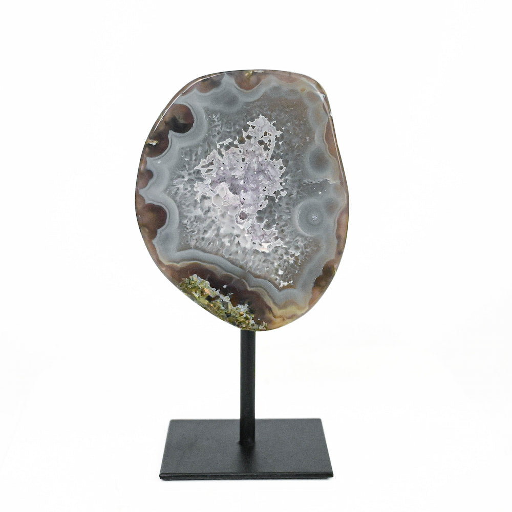 Agate Geode on Stand- Natural