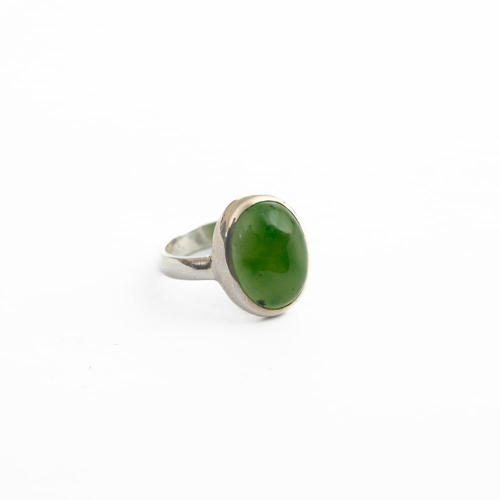 Nephrite Jade Ring - Silver