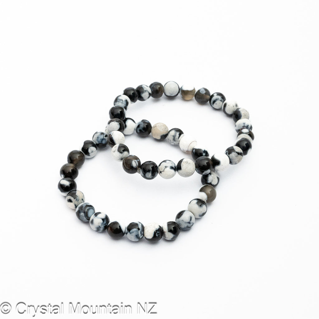 Orca Agate Bead Bracelet