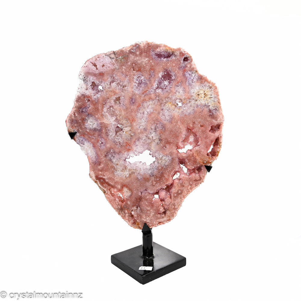 Pink Amethyst Slab on a metal stand- Large