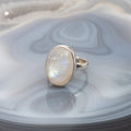 Rainbow Moonstone Ring - Silver