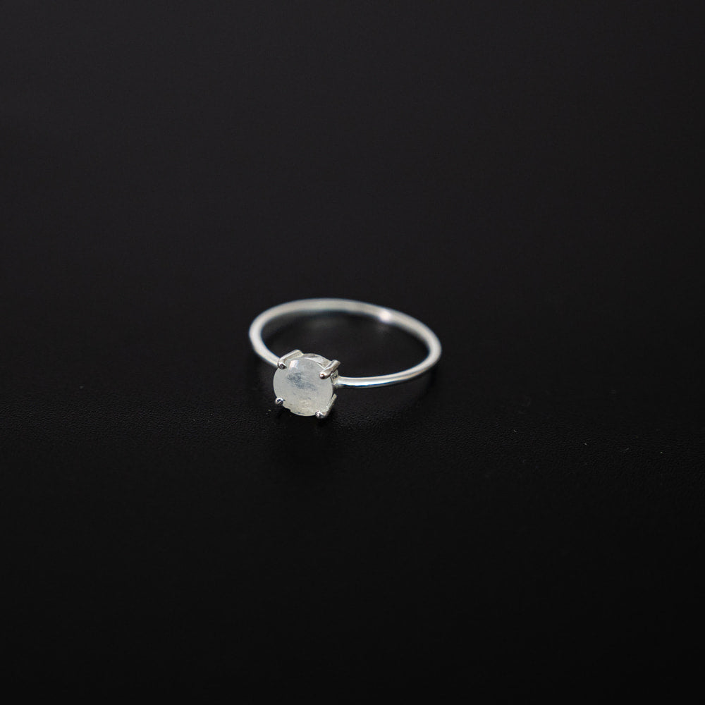 Rainbow Moonstone Ring- Silver