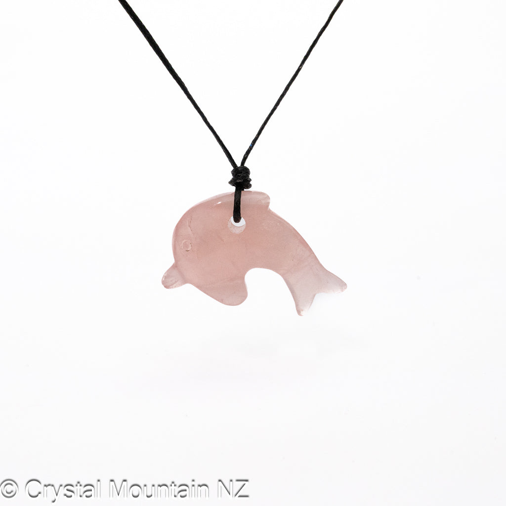Rose Quartz Dolphin Pendant