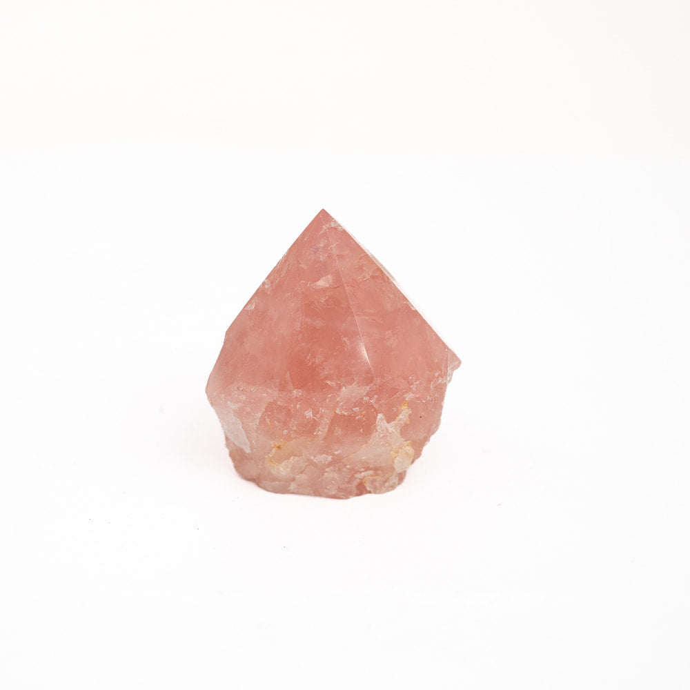 Rose Quartz Point- Part Polished