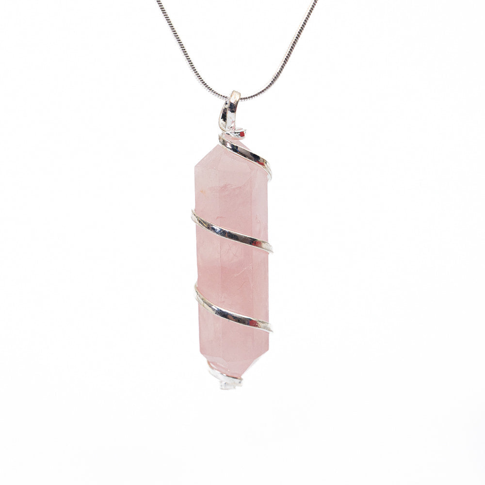 Rose Quartz Pendant- Wire Wrapped