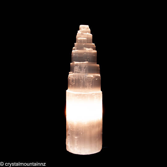 Selenite Tower Lamp