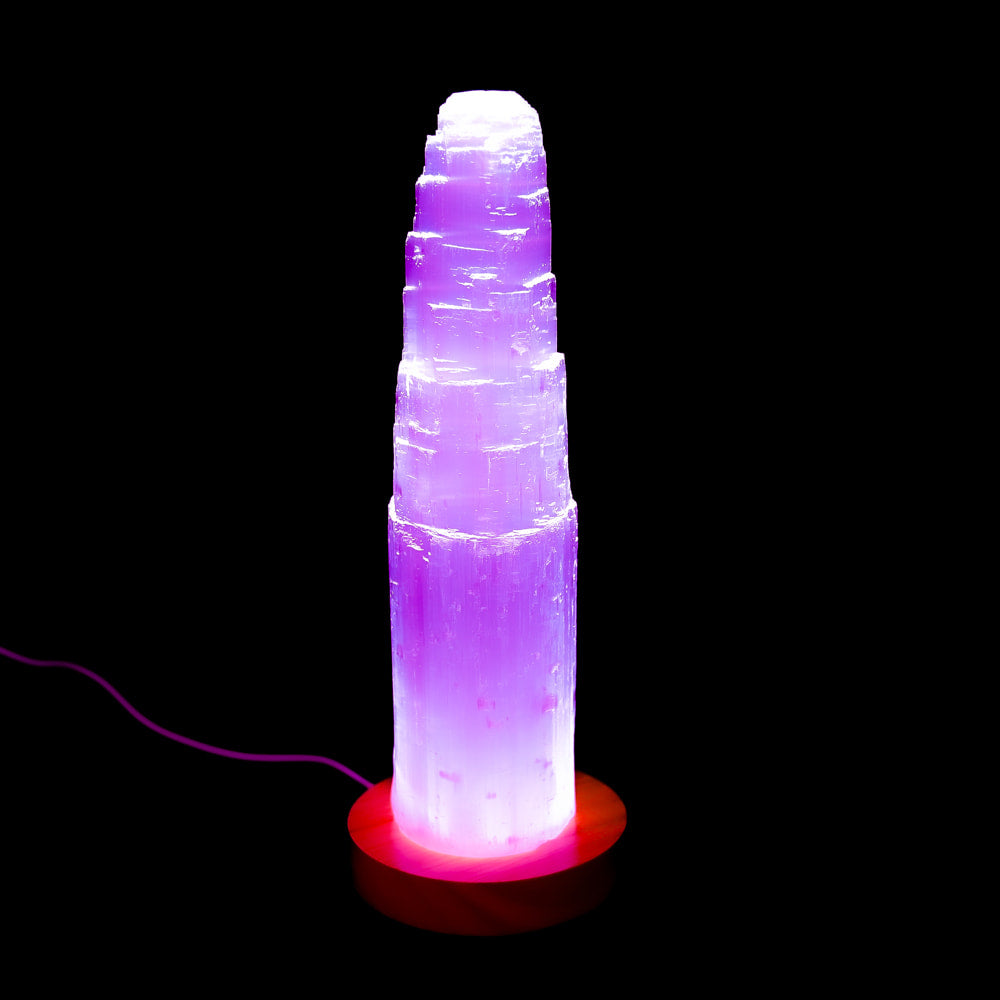 Selenite Lamp- RGB LED Base