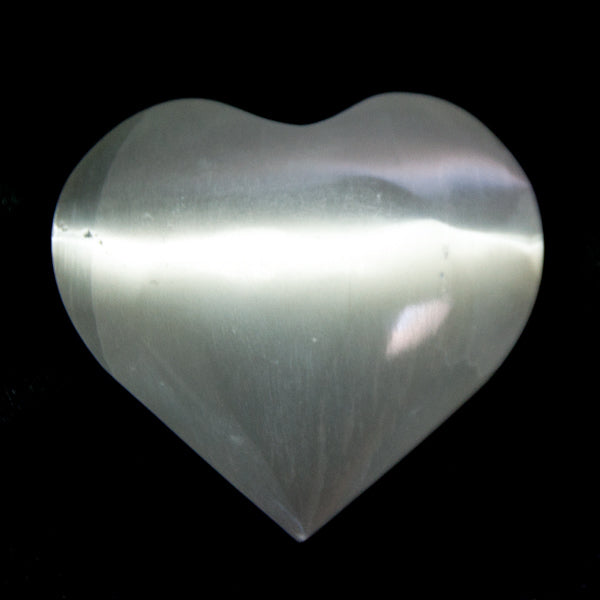 Selenite Polished Heart