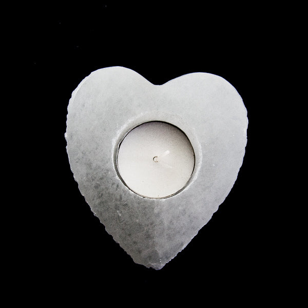 Selenite Candle Holder Heart