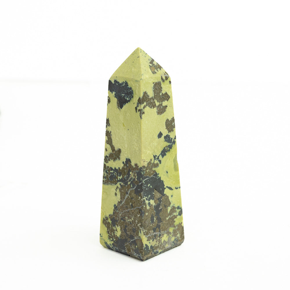 Serpentine with Pyrite Point