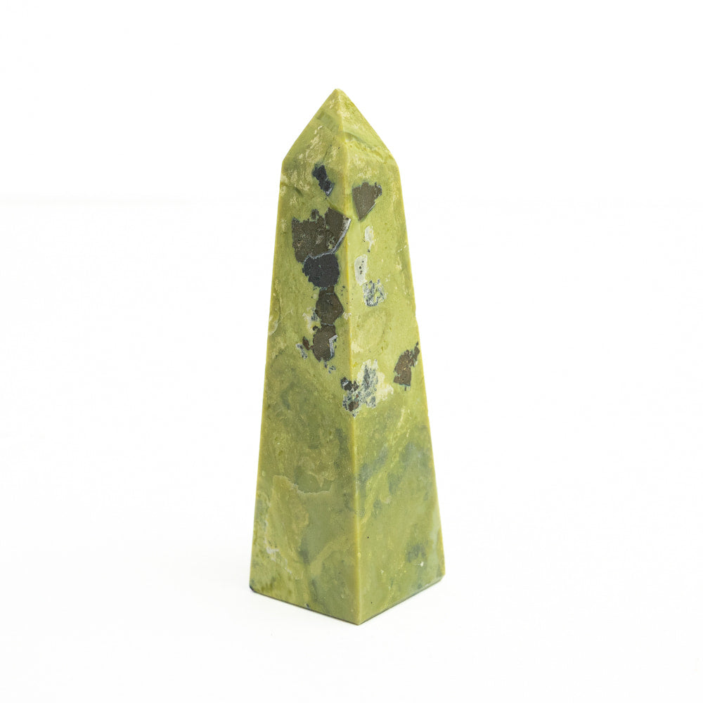 Serpentine with Pyrite Point