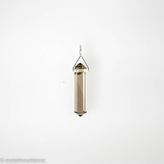 Smoky Double Point Pendant- Silver