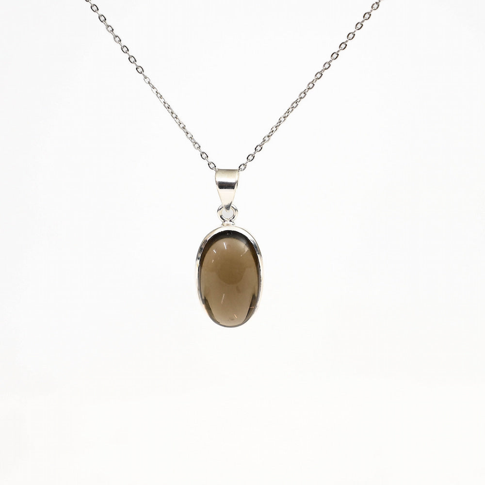 Smoky Quartz Pendant- Silver
