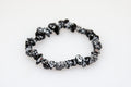 SnowFlake Obsidian Chip Bracelet