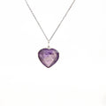 Amethyst Silver Pendant- Heart