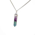 Rainbow Fluorite Pendant- Silver