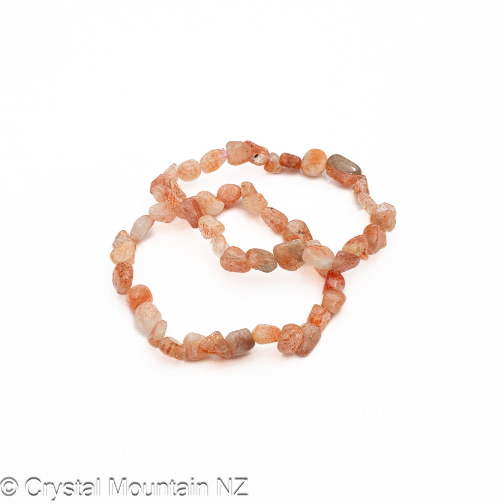 Sunstone Bead Bracelet- Pebble
