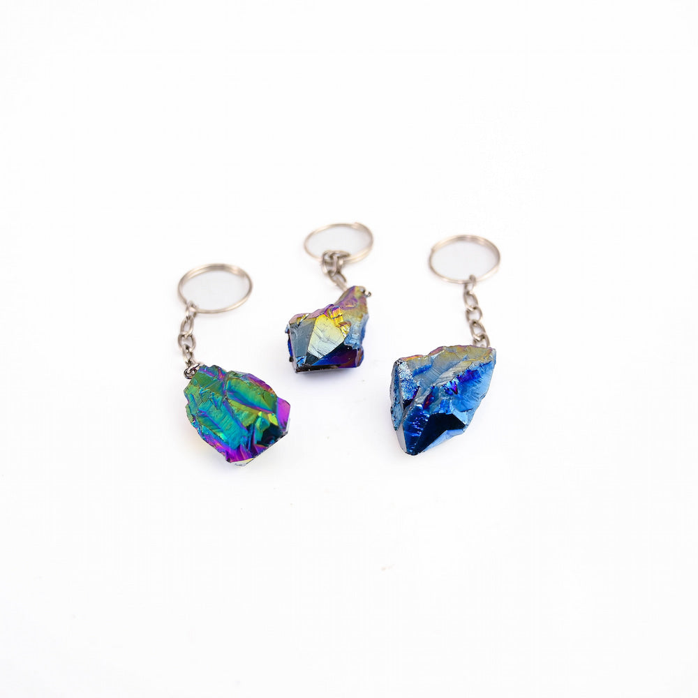 Amethyst Key Chain-Titanium Coated