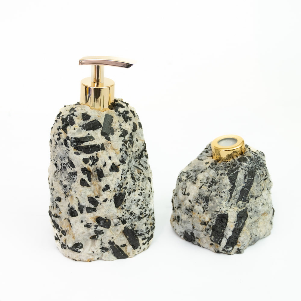 Tourmalinated Quartz Soap Dispenser & Diffuser Set