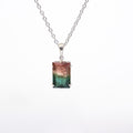 Bi-Colour Tourmaline Pendant - Silver