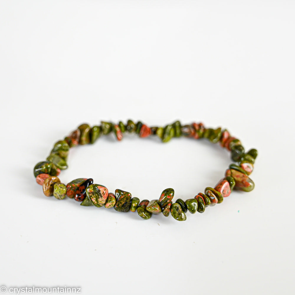 Unakite Chip Bracelet
