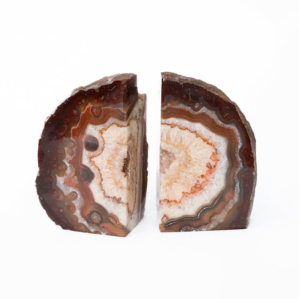Agate Geode Bookends- Red
