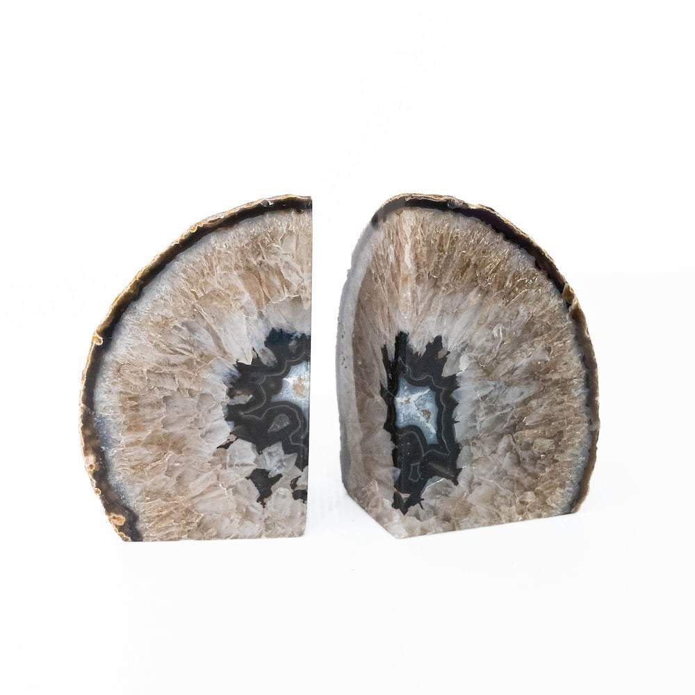 Agate Geode Bookends- Black